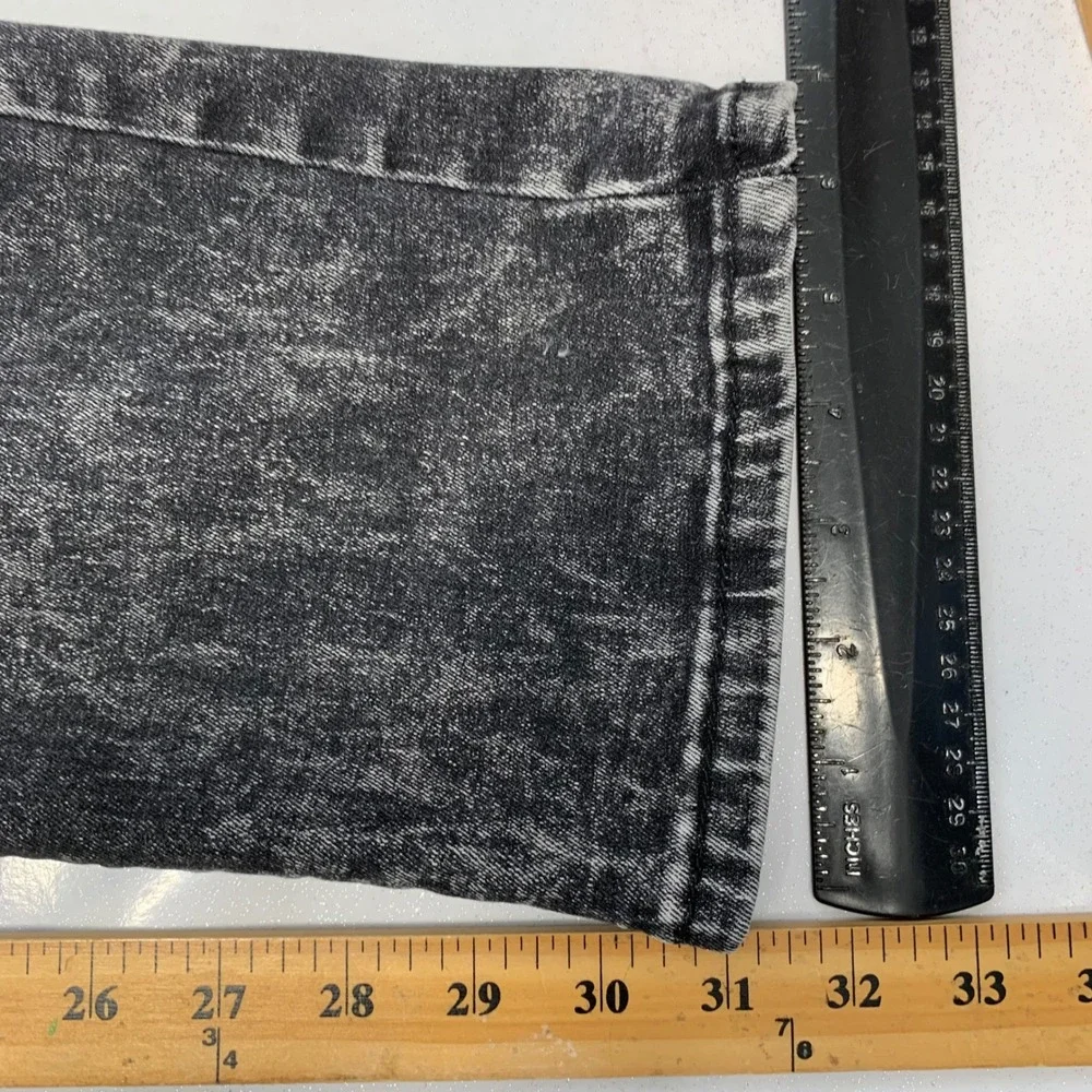 Redemption  Black Acid Wash Slim Straight Jeans Men 38/32 (fit 36x31)Grunge